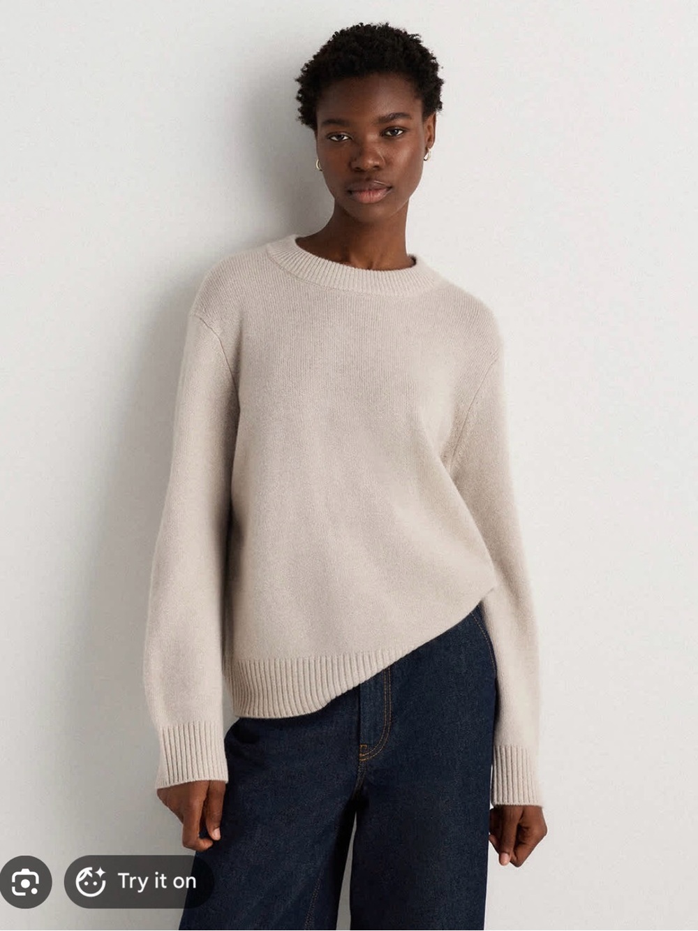 NWT Quince Mongolian Cashmere Oversized Crewneck Sweater, size Small